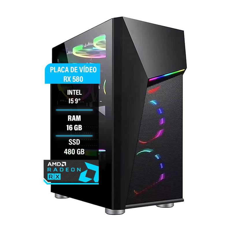 Pc gamer I5-9400F 16GB RAM RX 580 8GB GDDR5 SSD 480GB HD 1TB